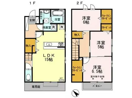 CURRENT I(3LDK/1階)の間取り写真