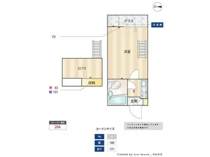 セリバシ笹塚(1K/1階)の間取り写真