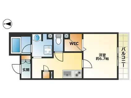 シャンテリーブル(1K/3階)の間取り写真