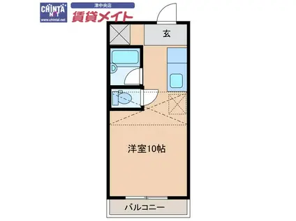 ZEROー1(ワンルーム/1階)の間取り写真