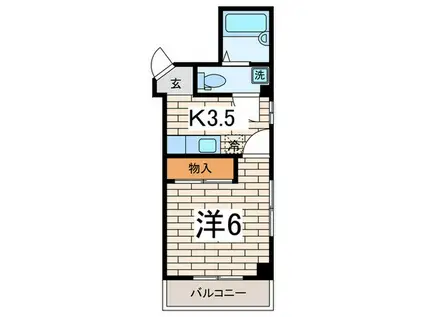 クレセントハイム(1K/2階)の間取り写真