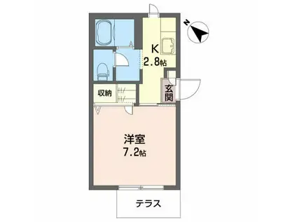 サンハイム(1K/1階)の間取り写真