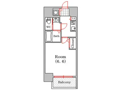 エスライズ難波イースト(1K/10階)の間取り写真
