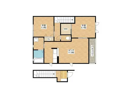 AKANE(2LDK/2階)の間取り写真