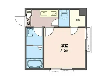 シャーメゾン清水橋(1K/1階)の間取り写真