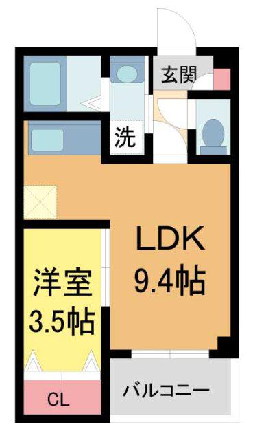 シエーナ川西中央3(1LDK/1階)の間取り写真