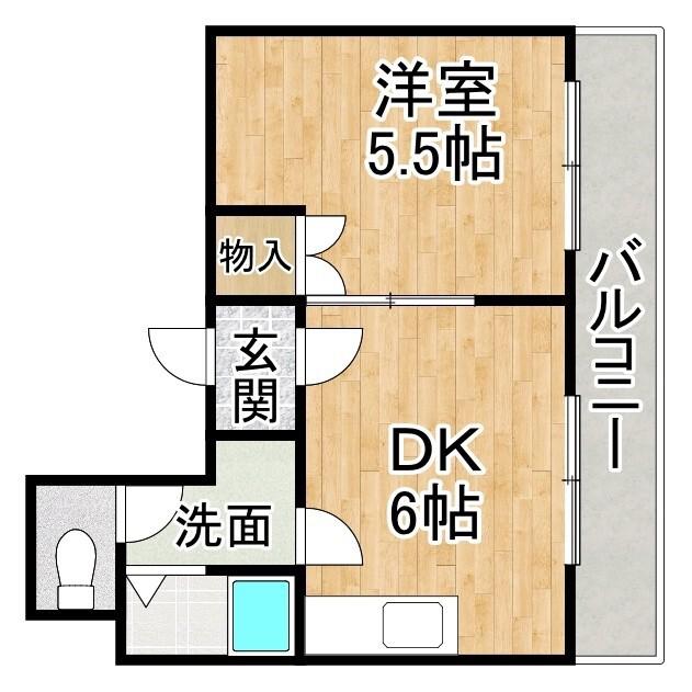 サンシャイン223(1DK/3階)の間取り写真