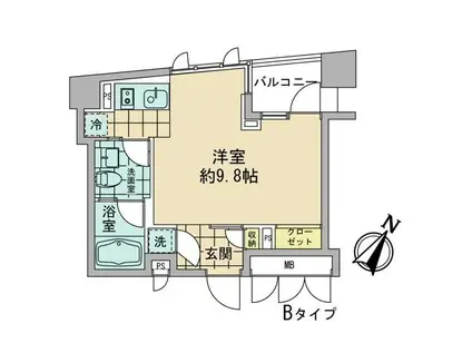 アズ日本橋人形町(ワンルーム/4階)の間取り写真