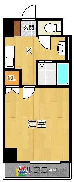 セレス香住ヶ丘II(1K/5階)の間取り写真