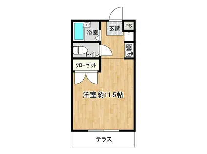 パティオ津屋崎(ワンルーム/1階)の間取り写真