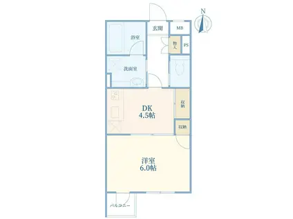 カーサピアンタ(1DK/3階)の間取り写真