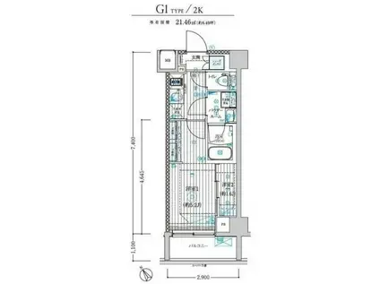 BRIZZ鶴見本町通MAXIV(2K/4階)の間取り写真