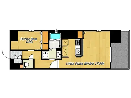 THE GRAND WASHU 堺町(1LDK/8階)の間取り写真