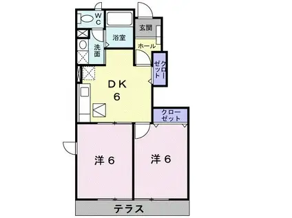マインゼーレ(2DK/1階)の間取り写真