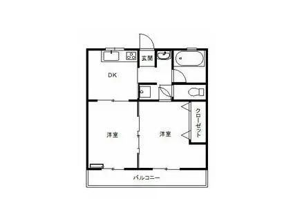 コーポ本田(2DK/3階)の間取り写真