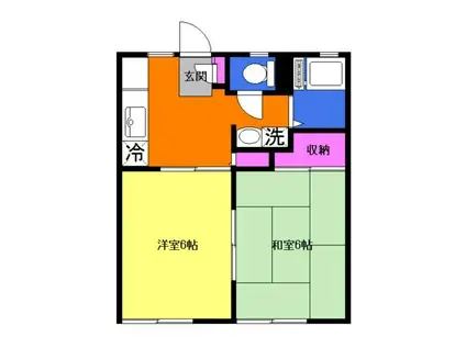 アンジェラス(2K/1階)の間取り写真