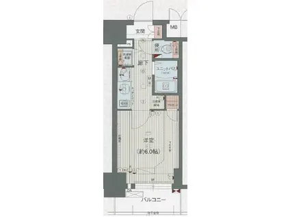 プレサンス三ノ宮駅前プライムタイム(1K/5階)の間取り写真