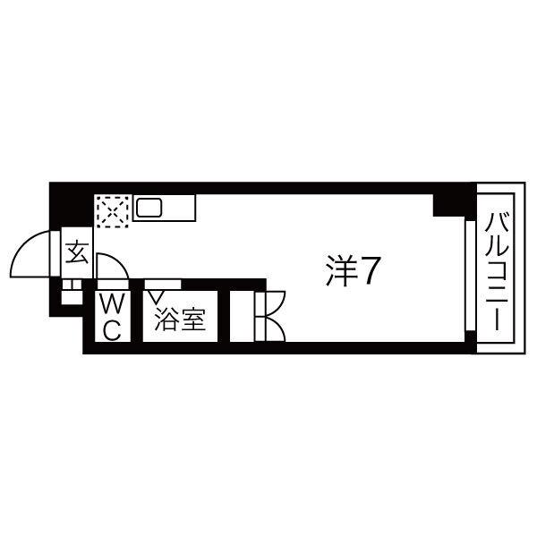 プレリュード江坂(ワンルーム/3階)の間取り写真