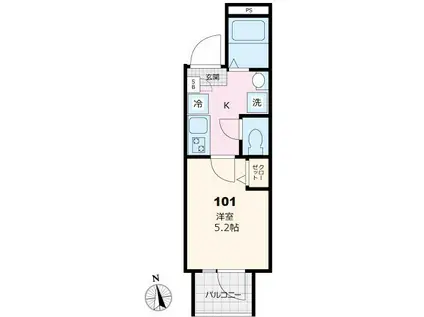 ミリーナ蓮根(1K/1階)の間取り写真