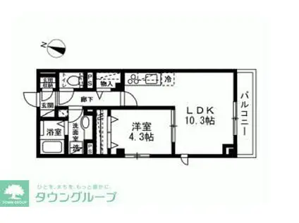 SKYE THIRA(1LDK/3階)の間取り写真