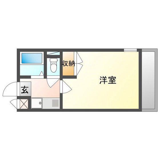 ハイツ南風(1K/3階)の間取り写真