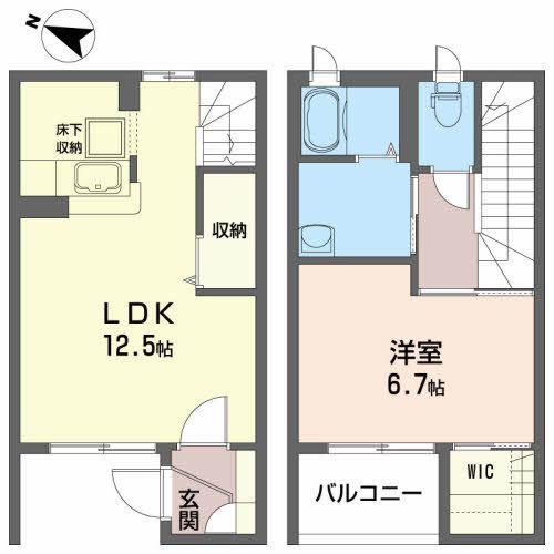 オーブB(1LDK/2階)の間取り写真