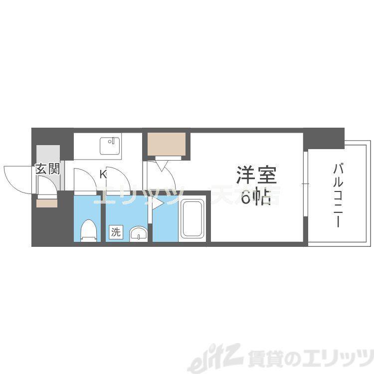 エスリードレジデンス梅田デュオ(1K/9階)の間取り写真