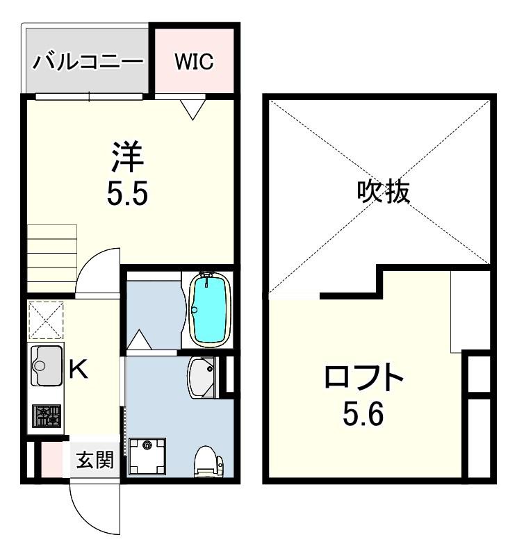 FERIO 西明石(1K/2階)の間取り写真
