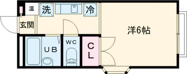 サンフレーズ東町Ⅱ(ワンルーム/2階)の間取り写真
