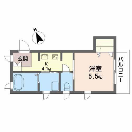 シャーメゾン桜通二高前(1K/2階)の間取り写真