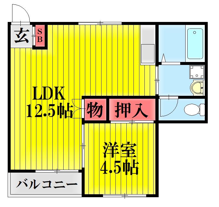 イオロスソーカ(1LDK/3階)の間取り写真