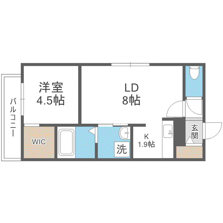 HALULET(1LDK/4階)の間取り写真