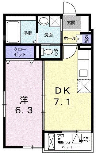 グラース・K(1DK/3階)の間取り写真