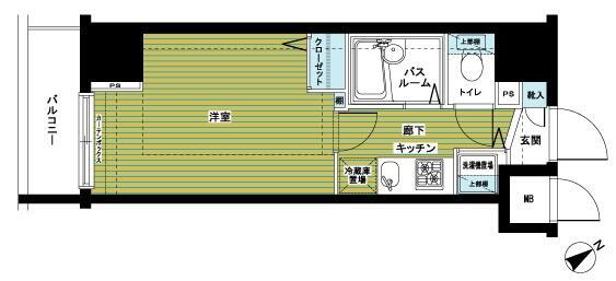 フェニックス新横濱イクシール(1K/4階)の間取り写真
