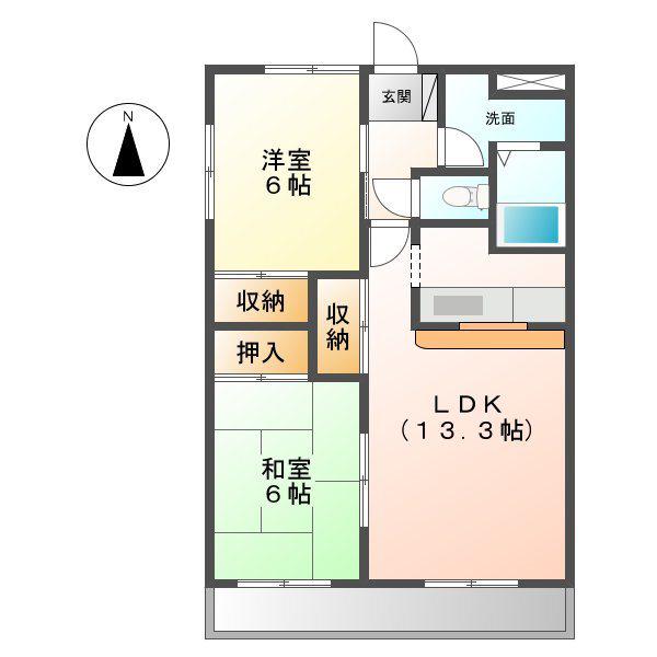 マクセージ(2LDK/3階)の間取り写真