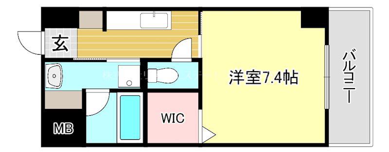 プロニティヒル(1K/10階)の間取り写真