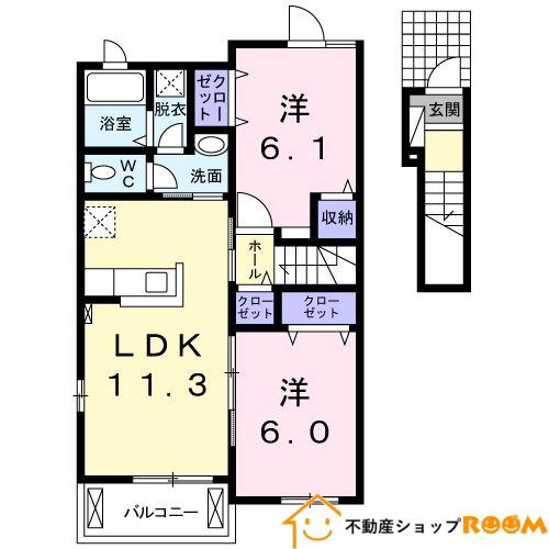 ANDORREA(2LDK/2階)の間取り写真