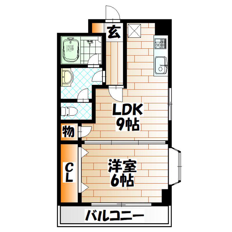 アヴィニール吉野(1LDK/4階)の間取り写真