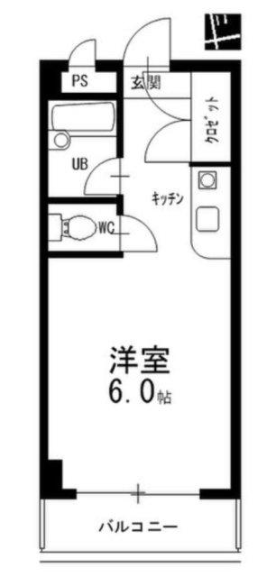 マキノビル(ワンルーム/3階)の間取り写真