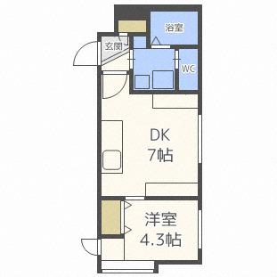 ムーンボー (1DK/3階)の間取り写真