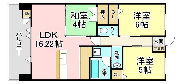 アーティックス門司ヘリテイジ(3LDK/18階)の間取り写真