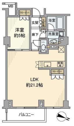 シティハウス仙川(1LDK/3階)の間取り写真