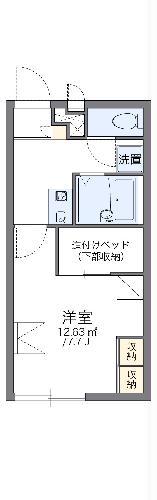 レオパレス中央(1K/1階)の間取り写真