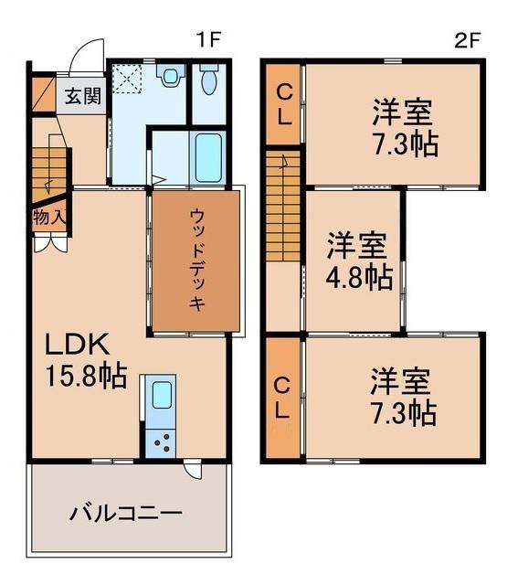 NAPICA A棟(3LDK/1階)の間取り写真