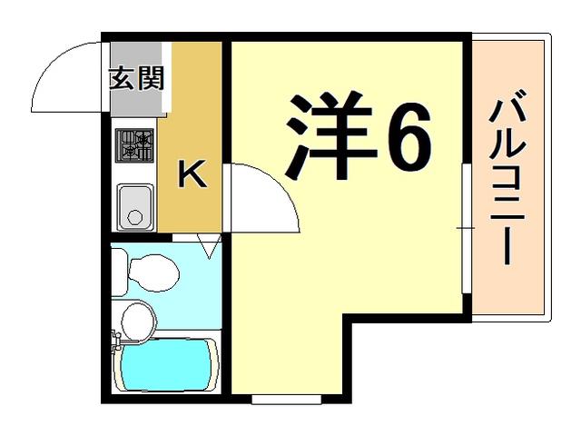 サンパレス21東園田(1K/2階)の間取り写真