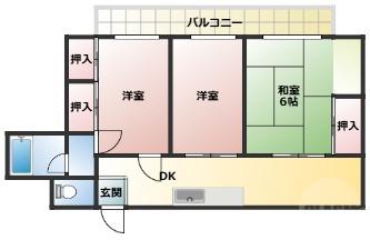 コートヴィレッジ服部(3LDK/2階)の間取り写真