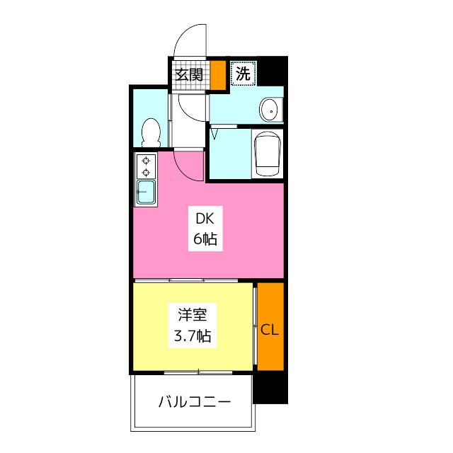 RESIAS ONE TENJINMINAMI BLDG(1DK/6階)の間取り写真