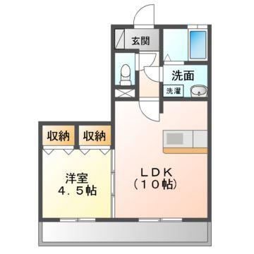 ホワイトガーデン(1LDK/1階)の間取り写真