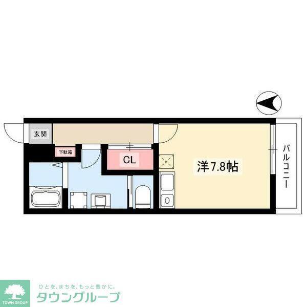 ラポール(1K/2階)の間取り写真
