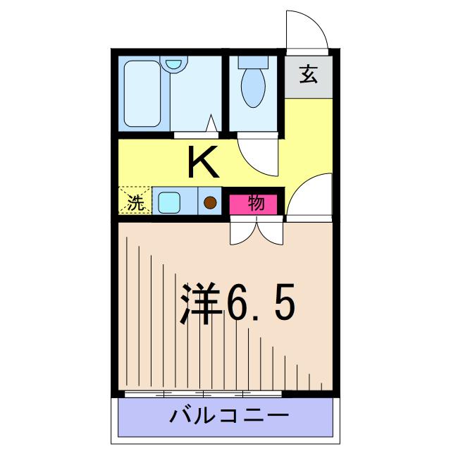 ベルハイツ(1K/2階)の間取り写真